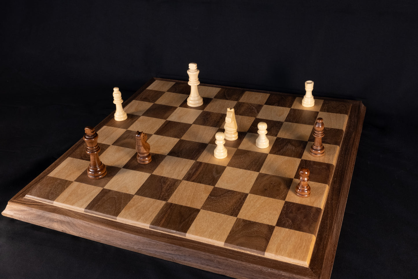 Luxurious Handcrafted Walnut & White Oak Wooden Chessboard – A Timeless Masterpiece