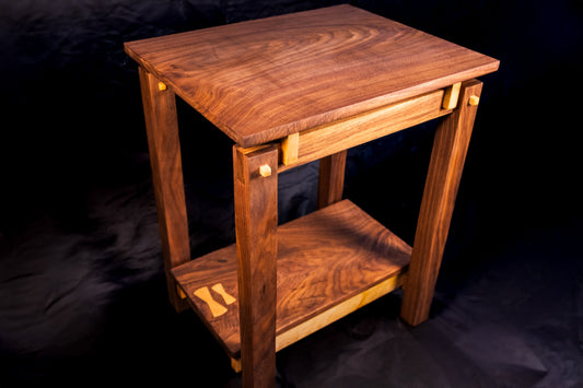 Walnut and White Oak Japanese End Table