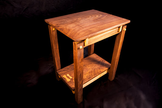 Walnut and White Oak Japanese End Table