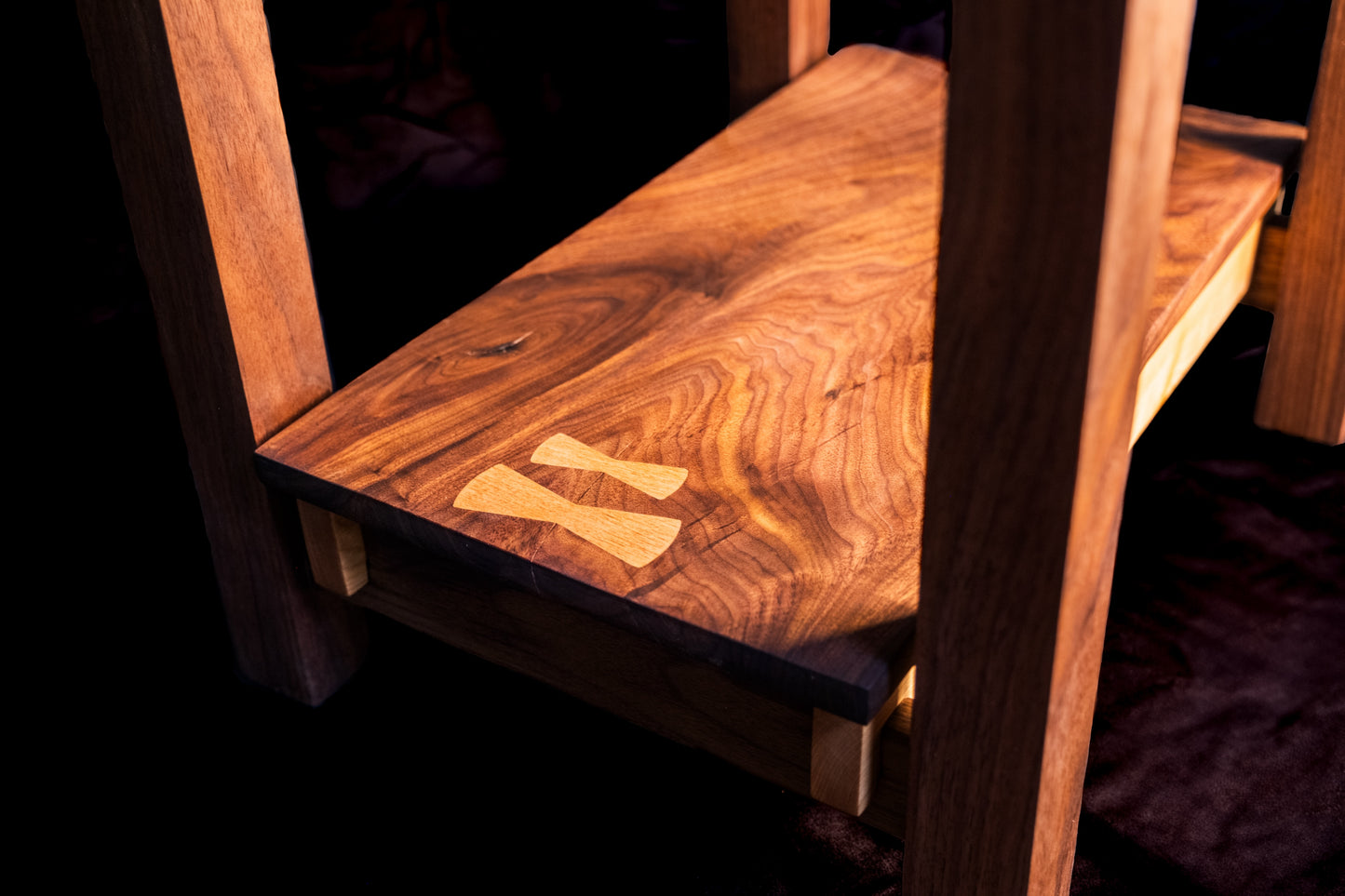Walnut and White Oak Japanese End Table