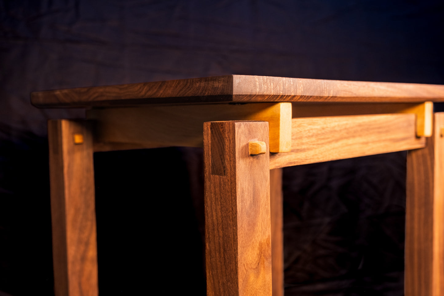 Walnut and White Oak Japanese End Table